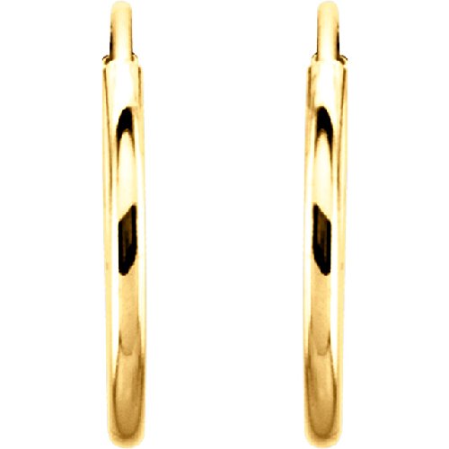 Petite Endless Hoop Earrings, 14k Yellow Gold (12mm)