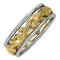 6.5mm 14k Yellow and White Gold Two-Tone Hand-Engraved Band, Size 7