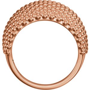Beaded Dome Ring, 14k Rose Gold, Size 5.25