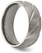 Satin-Brushed, Grey Titanium Swirl Design 8mm Grooved Edge Band, Size 12