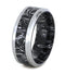 Black and White Mokume Gane 8mm Comfort-Fit Tungsten Band, Size 8