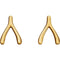 Fancy Wishbone Earrings, 14k Yellow Gold