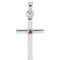 Platinum Ruby Inset Cross Pendant (19.2x9MM)