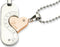 Stainless Steel, Rose Gold Plated Steel 'Be My Sweet Love' Couples Nestling Pendants Necklaces, 22"