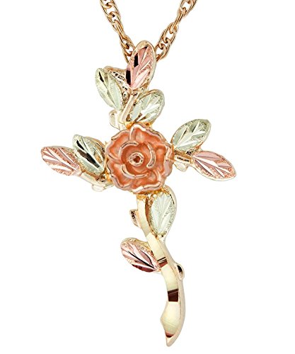 Ave 369 10k Yellow Gold Tree of Life Cross, 12k Green Gold, 12k Rose Gold Black Hills Gold