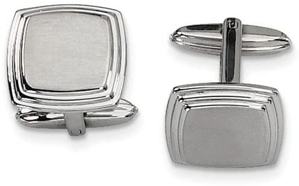 Stainless Steel Square Brushed Cuff Links, 15X16MM