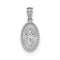 Rhodium-Plated 14k White Gold Polished Small Cross Medal Pendant (20.5X8.8MM)