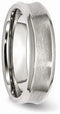 Brushed Stainless Steel 6mm Beveled Edge Concave Comfort-Fit Band, Size 11