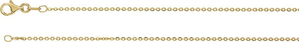 Sterling Silver with 18k Yellow Gold Plated 1.4mm Diamond Cut Cable Chain, 18"