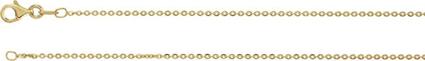 Sterling Silver with 18k Yellow Gold Plated 1.4mm Diamond Cut Cable Chain, 16"