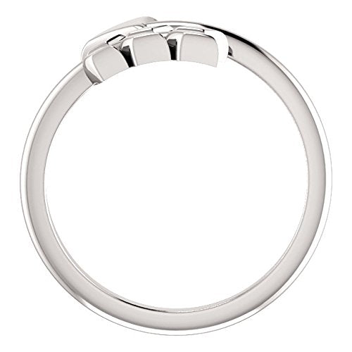 Bypass Arrow Ring, Rhodium-Plated 14k White Gold, Size 6.25