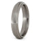 Brushed Titanium 5mm Comfort-Fit Grooved Wedding Band