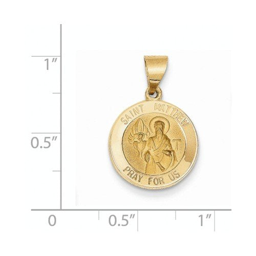 14k Yellow Gold St. Matthew Medal Pendant (17X15MM)