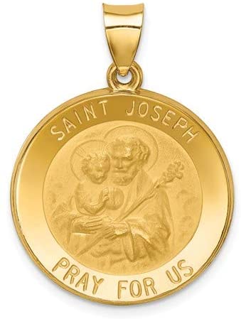 14k Yellow Gold St. Joseph Medal Pendant (25X22MM)