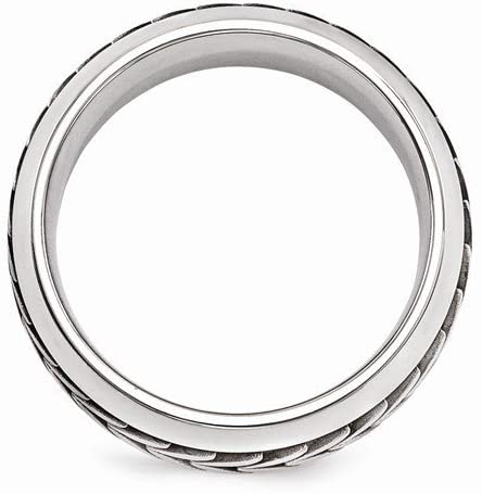 Soul Collection Titanium and Stainless Steel Wheat-Grain 9mm Beveled Bands,Size 11