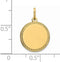 Gold-Plated Sterling Silver Rimmed Edge Disc Charm (19X13MM)