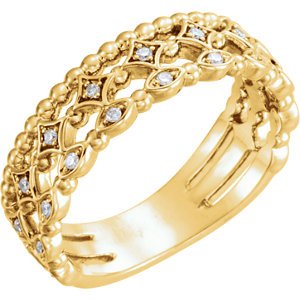 Diamond Stacking Ring, 14k Yellow Gold (.11 Ctw, G-H Color, I1 Clarity), Size 7.5