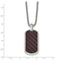 Edward Mirell Stainless Steel Marsala Carbon Fiber Dog Tag Necklace, 20"