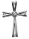 Diamond Solitaire Cross Rhodium-Plated 14k White Gold Pendant (.08 Ctw, G-H Color, SI1 Clarity)