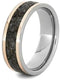 Dinosaur Bone, 18k Rose Gold 7mm Titanium Comfort-Fit Wedding Band, Size 14.5