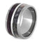 Deer Antler, Purple Box Elder Wood, White Gold 12mm Comfort-Fit Titanium Band