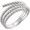 Spiral Wrap Rope Ring, Rhodium-Plated 14k White Gold