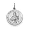 Rhodium-Plated Sterling Silver Spanish St. Lucy Medal Pendant (21X19MM)