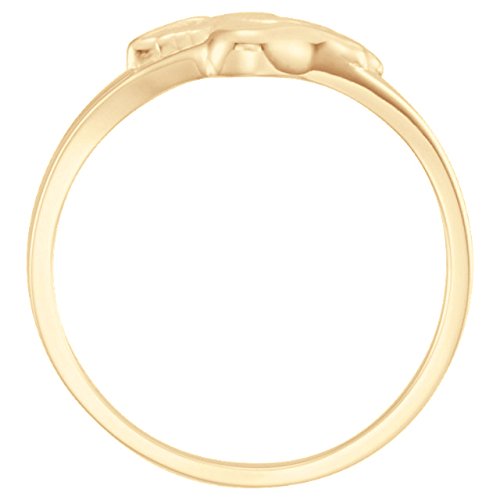 Angel with Dove Holy Ghost 10k Yellow Gold Ring, Size 7.5