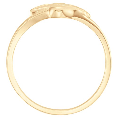 Angel with Dove Holy Ghost 10k Yellow Gold Ring