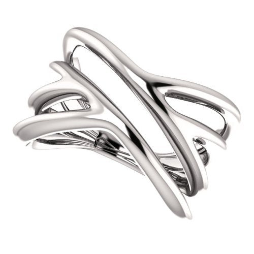 Negative Space Ring, Rhodium-Plated 14k White Gold, Size 7.5