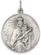 Sterling Silver Antiqued Our Lady of The Holy Scapular Medal (24X24 MM)