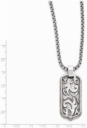 Edward Mirell Titanium Cable Dog Tag Pendant Necklace, 20"