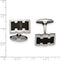 Stainless Steel Satin-Brushed Black IP Rectangle Cuff Links