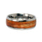 Canary Wood Inlay 8mm Comfort Fit Titanium Wedding Band, Size 12.75