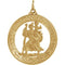 14k Yellow Gold St. Christopher Medal, Patron Saint of Athletes, Porters, Sailors and Travelers (29 MM)