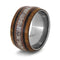 Elk Antler, Cedar Wood, Mesquite Burl, Koa Wood 11mm Comfort-Fit Titanium Band, Size 9.5