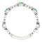 Emerald and Diamond and Vintage-Style Ring, Rhodium-Plated Sterling Silver, Size 7.25