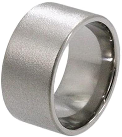 The Men's Jewelry Store (Unisex Jewelry) Frosted 13mm Comfort-Fit Titanium Wedding Band