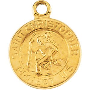 18k Yellow Gold St. Christopher Medal (21.75 MM)