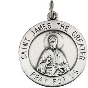 Sterling Silver St. James Medal Necklace with Chain, 18" (18.5 MM)
