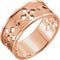 14k Rose Gold Pierced Cross Bead-Blast Band, Size 6