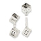 Sterling Silver Polished Screw-on Dice Cuff Links, 34.4MMX15.2MM