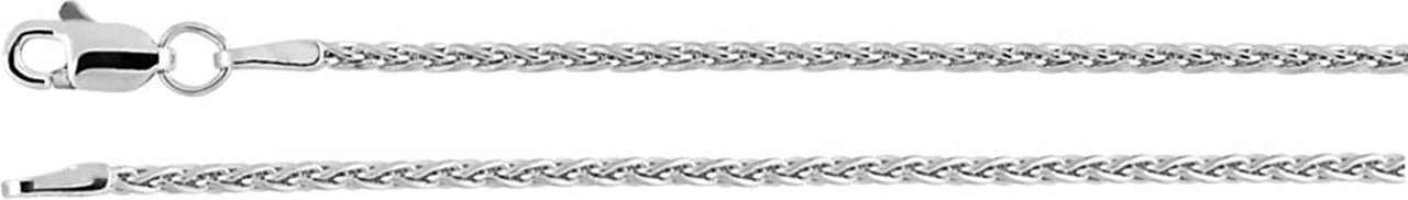 1.5mm 14k White Gold Wheat Chain, 20"