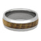 Whiskey Barrel Oak Wood 8mm Titanium Comfort-Fit Band