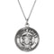 Sterling Silver Round St. Christopher Medal U.S. Navy Medal Necklace, 18" (18 MM)