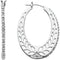 Diamond Fancy Design Hoop Earrings, 14k White Gold (1/3 Ctw, Clarity I1)