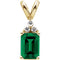 14k Yellow Gold Chatham Emerald and Diamond Pendant