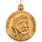 14k Yellow Gold Round Blessed Mother Teresa Medal (18 MM)