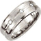 Men's 3 Stone Diamond 8mm Satin and Polished Comfort Fit Dura Cobalt Band (.03 Cttw)