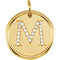 Diamond Initial "M" Pendant, 14k Yellow Gold (0.125 Ctw, Color GH, Clarity I1)